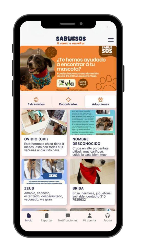 Panel digital de SabueSOS App